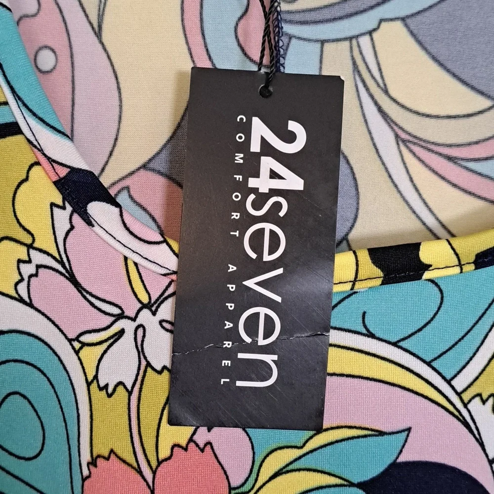 24seven Floral Cold Shoulder Flowy Casual Maxi Dress Large - Picture 8 of 10